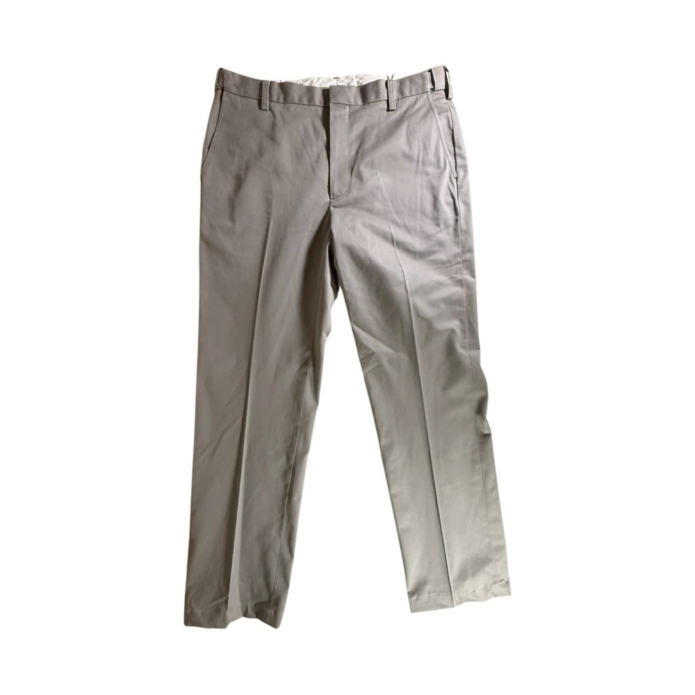 Orvis Pants Adult Size 36 Gray Chino Flat Front Casual Straight Spandex Mens